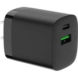 4XEM 30W Dual USB C+A Wall Charger, Black, 1 Pack, 30 W, 120 V AC, 230 V AC Input