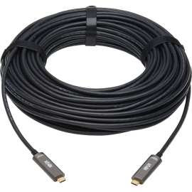 Tripp Lite USB-C AOC Cable (M/M) - USB 3.2 Gen 2 (10 Gbps) Plenum-Rated Fiber Active Optical Cable - Data Only, Black, 20 m - 65.62 ft USB-C Data Transfer Cable for Server, Hard Drive, Desktop Computer, Notebook, Server, External Hard Drive, Surveil