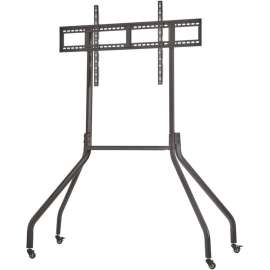 Tripp Lite Rolling TV Cart for 55" to 85" Displays, Wide Legs, Locking Casters - 198.42 lb Capacity - 4 Casters - 3" Caster Size - Aluminum, Steel - 58" Width x 28.4" Depth x 81.3" Height - Aluminum Frame - Black