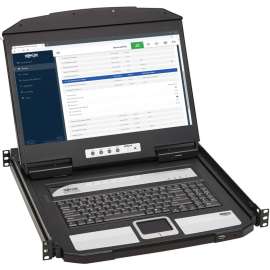 Tripp Lite 1U Rack-Mount Short-Depth HDMI KVM Console KVM Switch with 18.5 in. LCD - 1 Computer(s) - 18.5" LCD - Full HD - 1920 x 1080 - 3 x USB - 1 x HDMI - Keyboard - TouchPad - 120 V AC, 230 V AC Input Voltage - PC, Mac, Linux, Sun - Metal, Plast