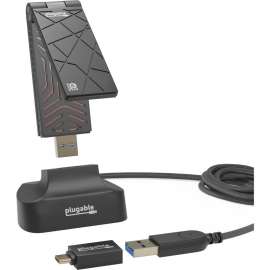 Plugable Wifi 6 Usb Wifi Adapter For Desktop Pc And Laptops, Ax1800 Usb 3.0 And Usb C - Wireless Adapter With 2.4 Ghz + 5Ghz Dual Band Connection For Windows 10/11