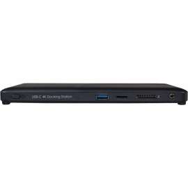 V7 USB-C Alt Mode Triple Display Docking Station - Memory Card Reader - SD, microSD - USB Type C - 3 Displays Supported - 4K - 3840 x 2160 - USB Type-A - USB Type-C - 1 x RJ-45 Ports - Network (RJ-45) - HDMI - DisplayPort - Black - Gigabit Ethernet