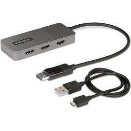 Signal Splitter - 4096 x 2160 - DisplayPort - 3 x HDMI Out - USB - Plastic