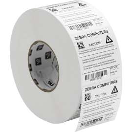 Zebra Technologies Zebra Label Polyester 2 x 1in Thermal Transfer Zebra Z-Ultimate 3000T High-Tack 1 in core, 2" Width x 1" Length, Permanent Adhesive, Rectangle, Thermal Transfer