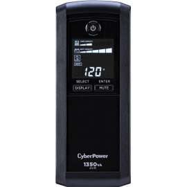CyberPower CP1350AVRLCD Intelligent LCD UPS Systems, 1350VA/815W, 120 VAC, NEMA 5-15P, Mini-Tower, 10 Outlets, LCD, PowerPanel Personal, $500000 CEG, 3YR Warranty