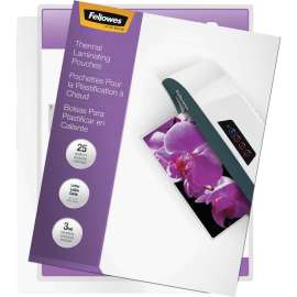 Fellowes Thermal Laminating Pouches, ImageLast, Jam Free, Letter, 3 mil, 25 pack, Sheet Size Supported: Letter, Laminating Pouch/Sheet Size: 9" Width x 3 mil Thickness, Type G