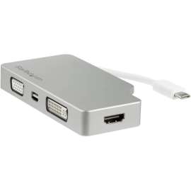 StarTech.com USB C Multiport Video Adapter 4K/1080p, Silver Aluminum