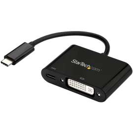 StarTech.com USB C to DVI Adapter with 60W Power Delivery Pass-Through