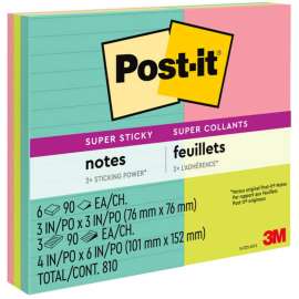 3M Post-It Miami Colors Super Sticky Notes Combo