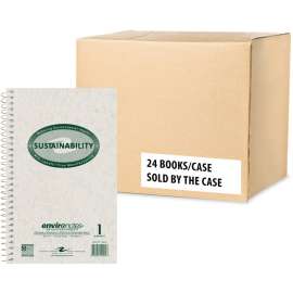 Roaring Spring Environotes College Ruled Recycled Spiral One Subject Notebook, 1 Case ( 24 Total), 9.5" x 6" 80 Sheets, Grey Mist Cover, 160 Pages