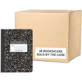 Roaring Spring College Ruled Hard Cover Composition Book, 1 Case (48 Total), 9.75" x 7.5" 80 Sheets, Black Marble Cover, 160 Pages