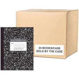 Roaring Spring Signature Collection College Ruled Oversized Hard Cover Composition Book, 1 Case (24 Total), 10.25" x 7.88" 80 Sheets, Black Marble, 160 Pages