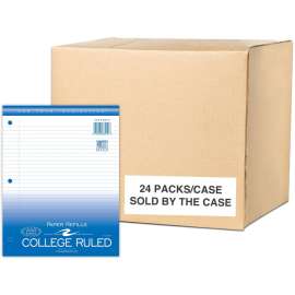 Roaring Spring College Ruled Loose Leaf Filler Paper, 3 Hole Punched, 1 Case (24 Packs), 11" x 8.5" 200 Sheets, White Paper, 400 Pages