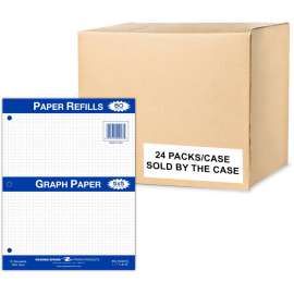 Roaring Spring 5x5 Graph Ruled Loose Leaf Filler Paper, 3 Hole Punched, 1 Case (24 Packs), 11" x 8.5" 80 Sheets, White Paper, 160 Pages