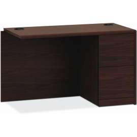 HON 10500 Series Return with Full-Height Pedestal, Right, 48" x 24" x 29.5", Pinnacle