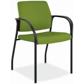 HON Ruck Laminate Chair, Supports Up to 300 lb, 18" Seat Height, Charcoal Seat/Back, Silver Base