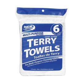 ProLine Cotton Terry Towels 14 in. W X 17 in. L 6 pk