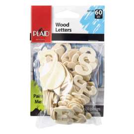 Plaid 1 in. H X 4.5 in. W X 5.5 in. L Natural Beige Wood Letters