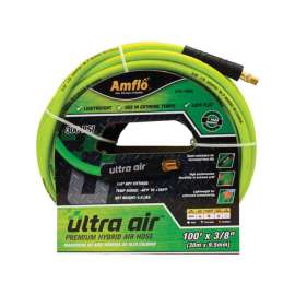 Amflo Ultra Air 100 ft. L X 3/8 in. D Rubber/PVC Hybrid Air Hose 300 psi Green