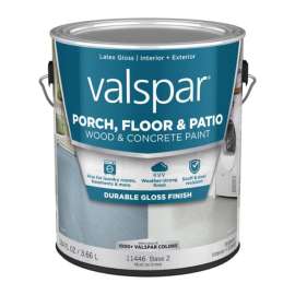 Valspar Porch, Floor & Patio Wood & Concrete Paint Gloss Clear Base 2 Floor and Patio Coating 1 gal