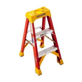 Werner 3 ft. H Fiberglass Step Ladder Type IA 300 lb. capacity