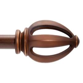 Kenney Rustic Copper Copper Fast Fit Lucas Curtain Rod 42 in. L X 120 in. L