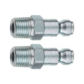 Tru-Flate Steel 1/4 in. T-Style Plug 1/4 in. Male 2 pc