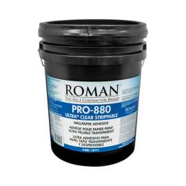 Roman PRO-880 Ultra Clear Strippable High Strength Starch Wallpaper Adhesive 5 gal