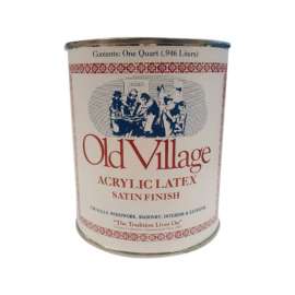 Old Village Satin Steeple White Water-Based Paint Exterior and Interior 1 qt