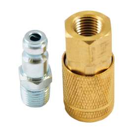 Forney Brass/Steel Air Coupler and Plug Set 1/4 in. 1/4 in. 2 pc