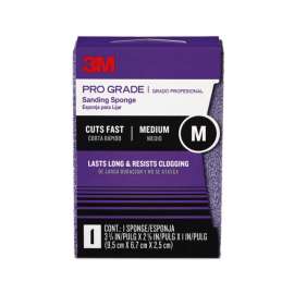 3M Pro Grade Precision 3-3/4 in. L X 2-5/8 in. W X 1 in. 60 Grit Medium Block Sanding Sponge