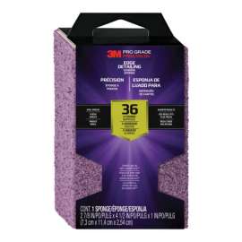 3M 4-1/2 in. L X 2-7/8 in. W X 1 in. 36 Grit Extra Coarse Dual Angle Dust Channeling Sanding Sponge