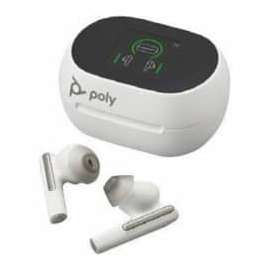 Poly Voyager Free 60 UC Earset - Stereo, Mono - USB Type A - True Wireless - Bluetooth - 98.4 ft - 20 Hz - 20 kHz - Earbud - Binaural - In-ear - Noise Canceling - White Sand