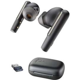 Poly Plantronics Voyager Free 60 UC Earset - Stereo, Mono - True Wireless - Bluetooth - 98.4 ft - 20 Hz - 20 kHz - Earbud - Binaural - In-ear - Noise Canceling - Carbon Black