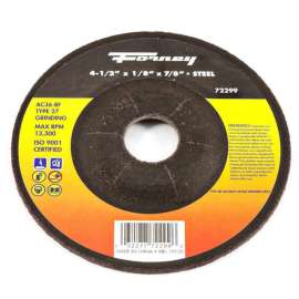 Forney 4-1/4 in. D X 7/8 in. Grinding Wheel