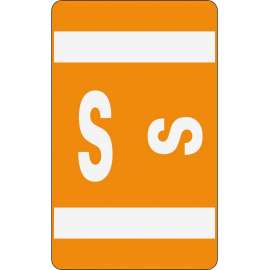 Alpha-Z Color-Coded Second Letter Alphabetical Labels, S, 1 x 1.63, Orange, 10/Sheet, 10 Sheets/Pack
