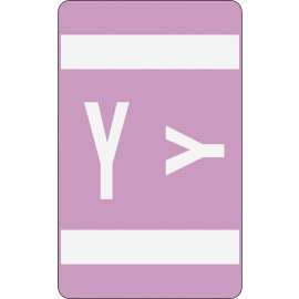 Alpha-Z Color-Coded Second Letter Alphabetical Labels, Y, 1 x 1.63, Lavender, 10/Sheet, 10 Sheets/Pack