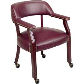 Lorell Traditional Captain Side Chair with Casters