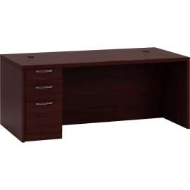 HON 10700 "L" Workstation Return, 3/4 Height Left Pedestal, 48w x 24d, Natural Maple