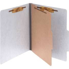 20 pt. PRESSTEX Classification Folders, 1 Divider, Letter Size, Gray, 10/Box