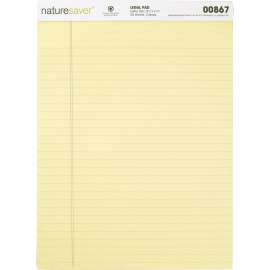 Nature Saver 100% Recycled Canary Legal Ruled Pad