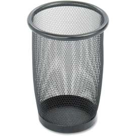Onyx Round Mesh Wastebasket, Steel Mesh, 3 qt, Black