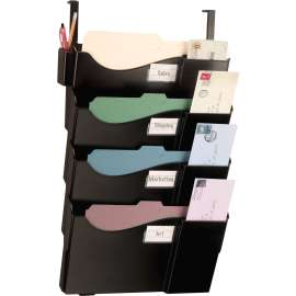 Grande Central Cubicle Filing System, Four Pockets, 16 5/8 x 5 x 27 1/2, Black