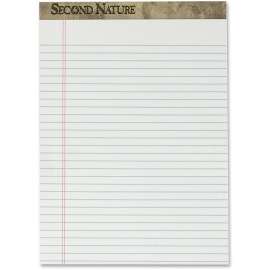 Second Nature Recycled Pads, Wide/Legal Rule, 8.5 x 11.75, White, 50 Sheets, Dozen