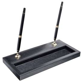 Dacasso Double Pen Stand with Gold Accent