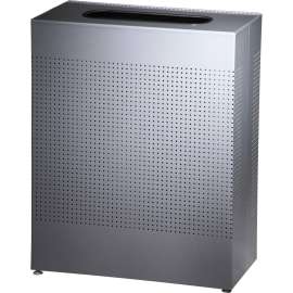 Designer Line Silhouettes Receptacle, Square, Steel, 40 gal, Silver