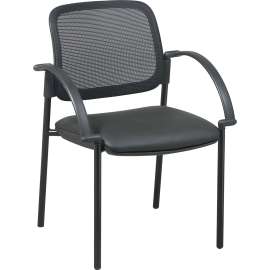 Lorell Breathable Mesh Faux Leather Guest Chair