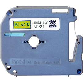 M Series Tape Cartridge for P-Touch Labelers, 0.47" x 26.2 ft, Black on Gold