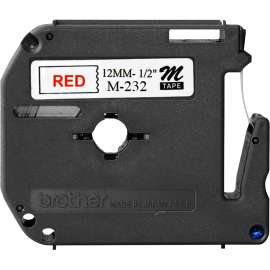 M Series Tape Cartridge for P-Touch Labelers, 0.5" x 26.2 ft, Red on White