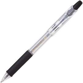 R.S.V.P. RT Ballpoint Pen, Retractable, Medium 1 mm, Black Ink, Clear Barrel, Dozen